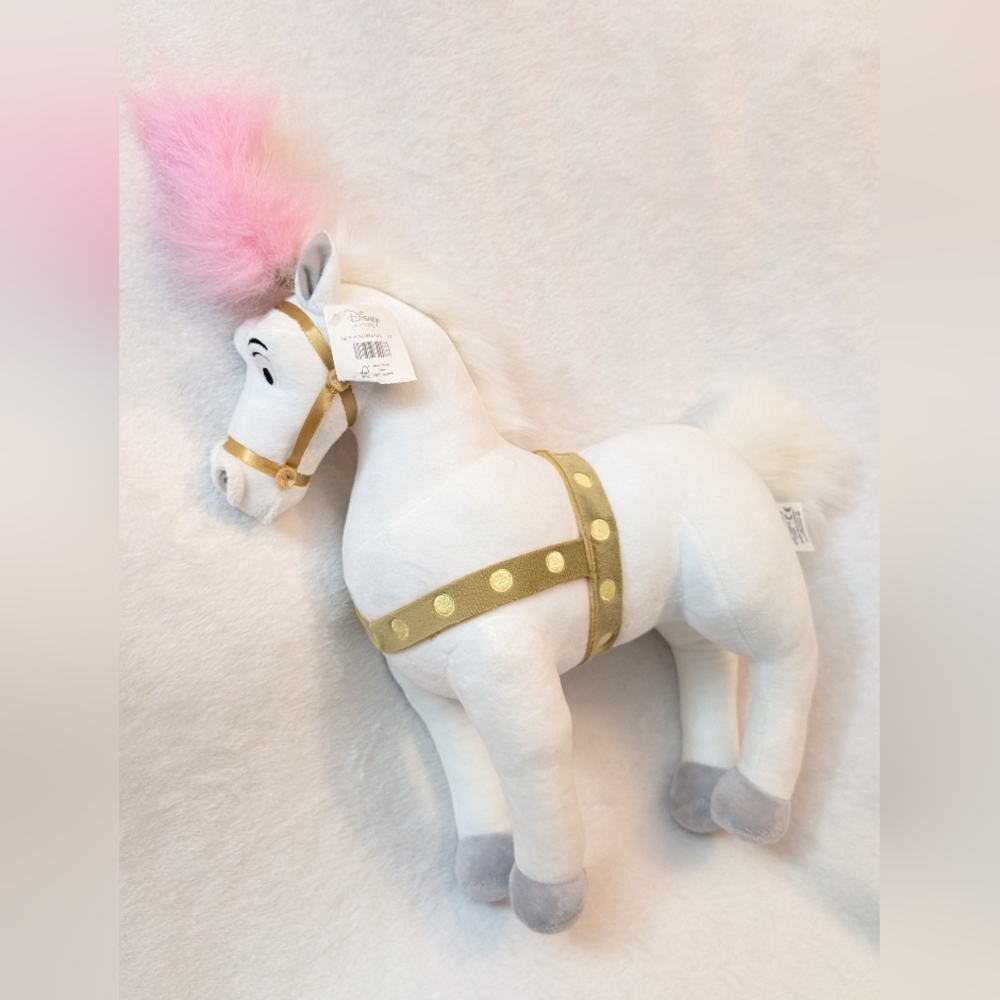 Cinderella 15" white carriage Horse Plush Stuffed animal Disney Store Vintage